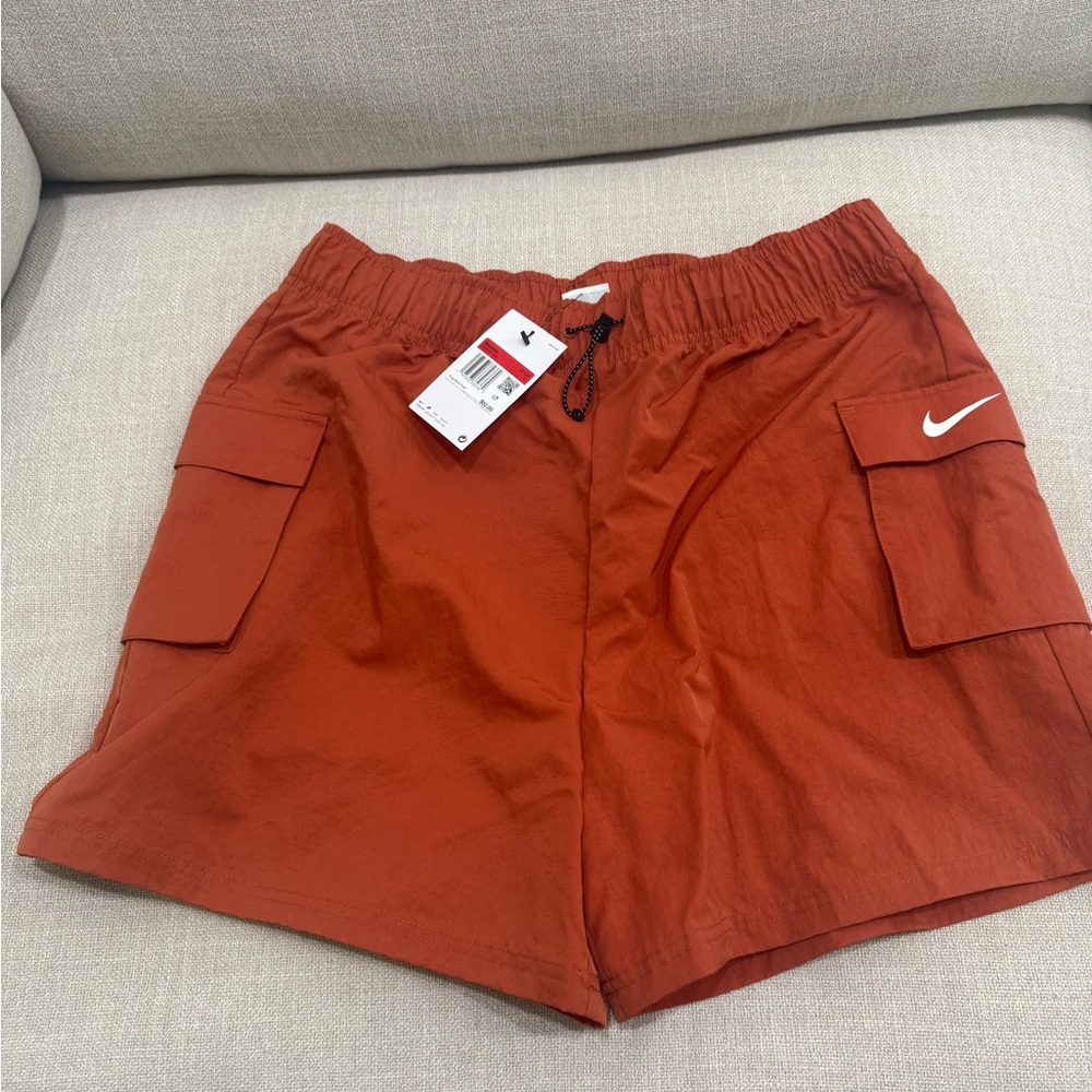 Nike Women's Cargo Shorts in Rust Orange